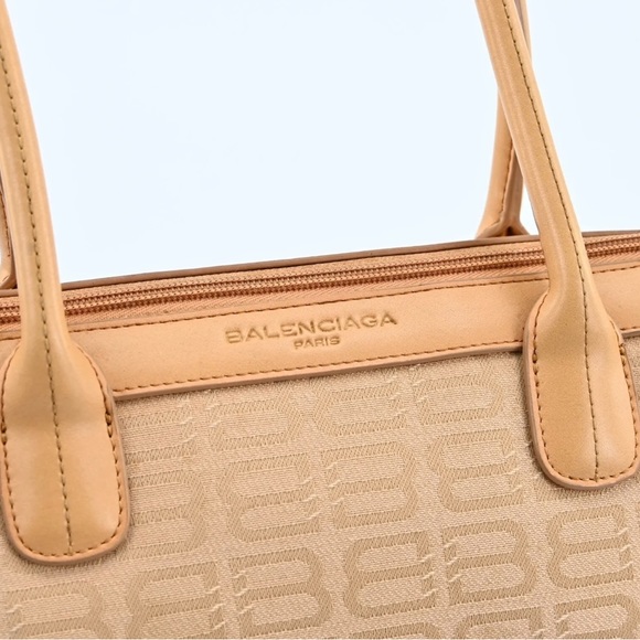 Authentic BALENCIAGA BB Logo Hand Tote Bag Canvas Leather ❤️🌹❤️ - Picture 13 of 16